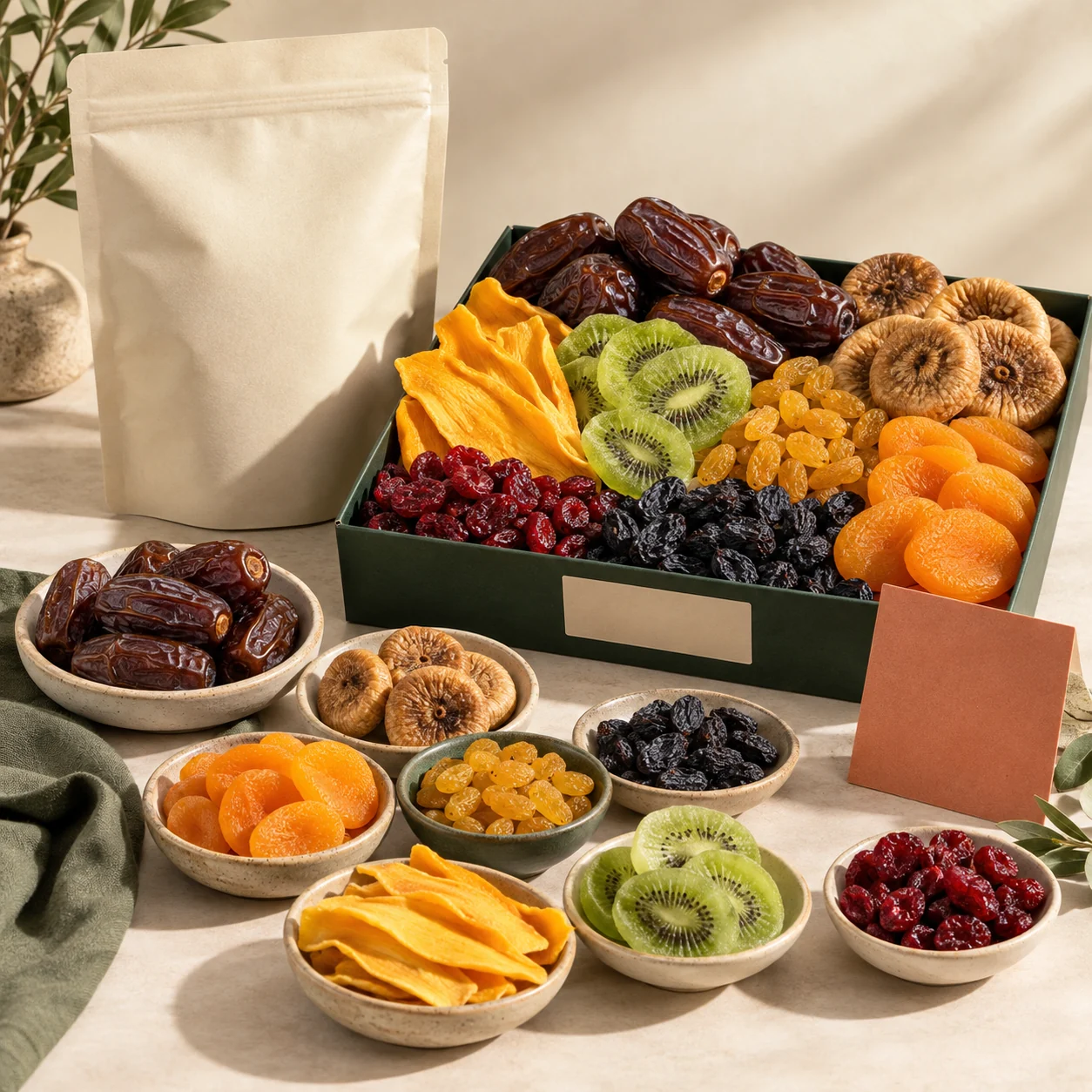 Parshwanath Dry Fruits Ajwa dates in a dried-fruit assortment
