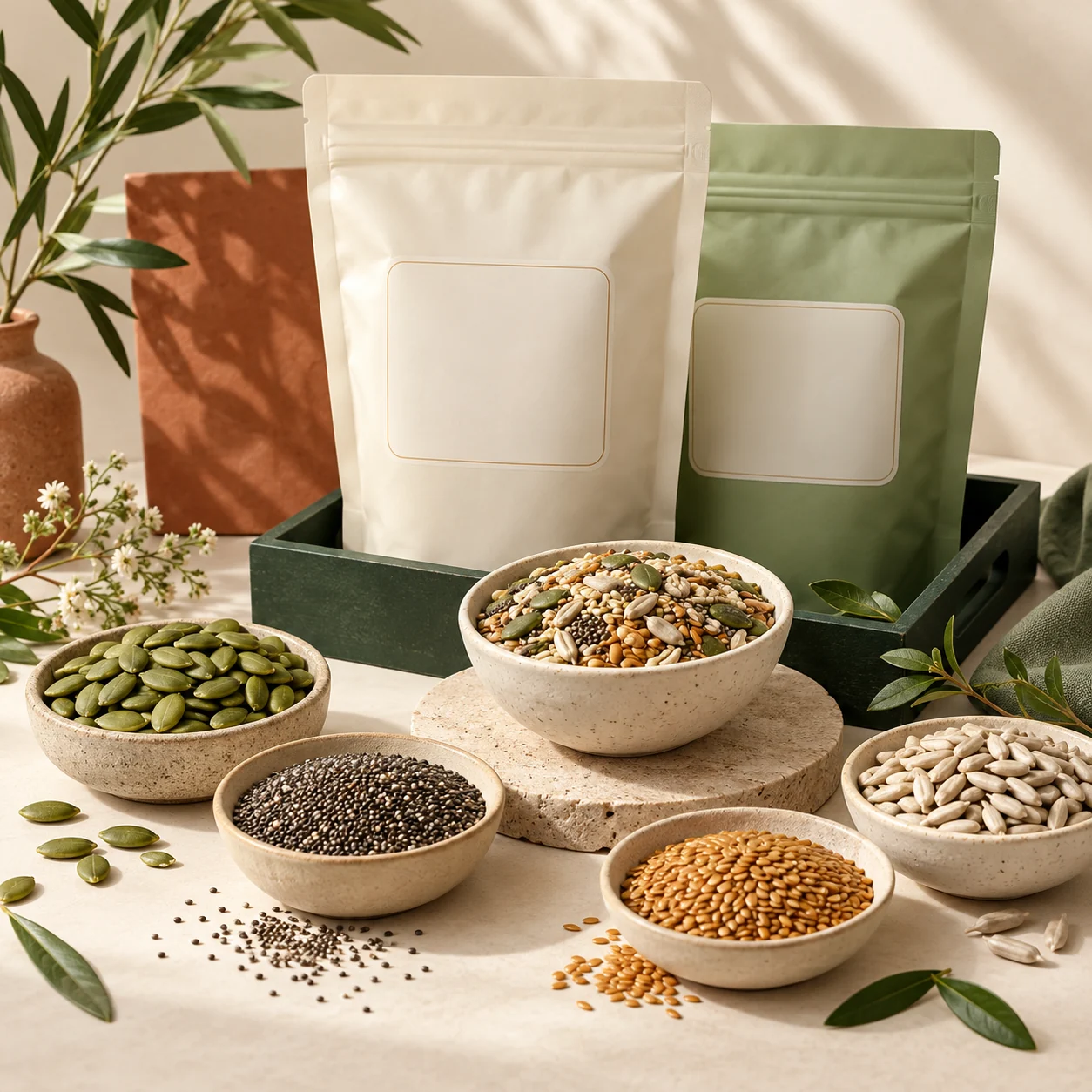 Parshwanath Dry Fruits pumpkin seeds in a seeds assortment